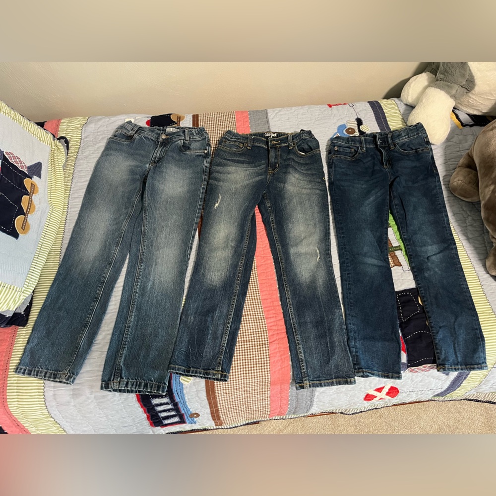Boys Size 10 Jeans with elastic waistbands + pair of Size 9-10 Blue corduroys